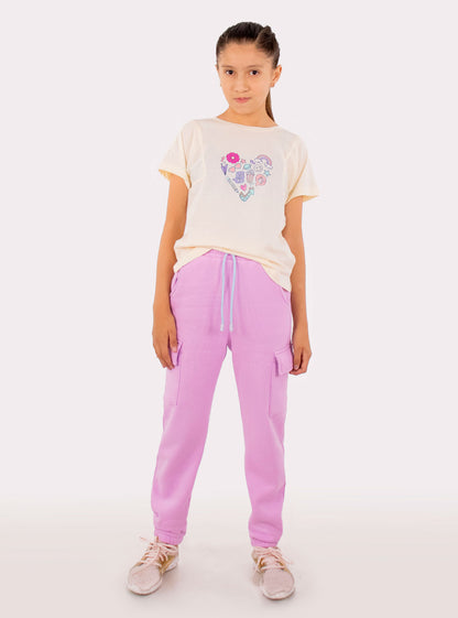 Jogger cargo tipo pants de color lila(EDICIÓN ESPECIAL)