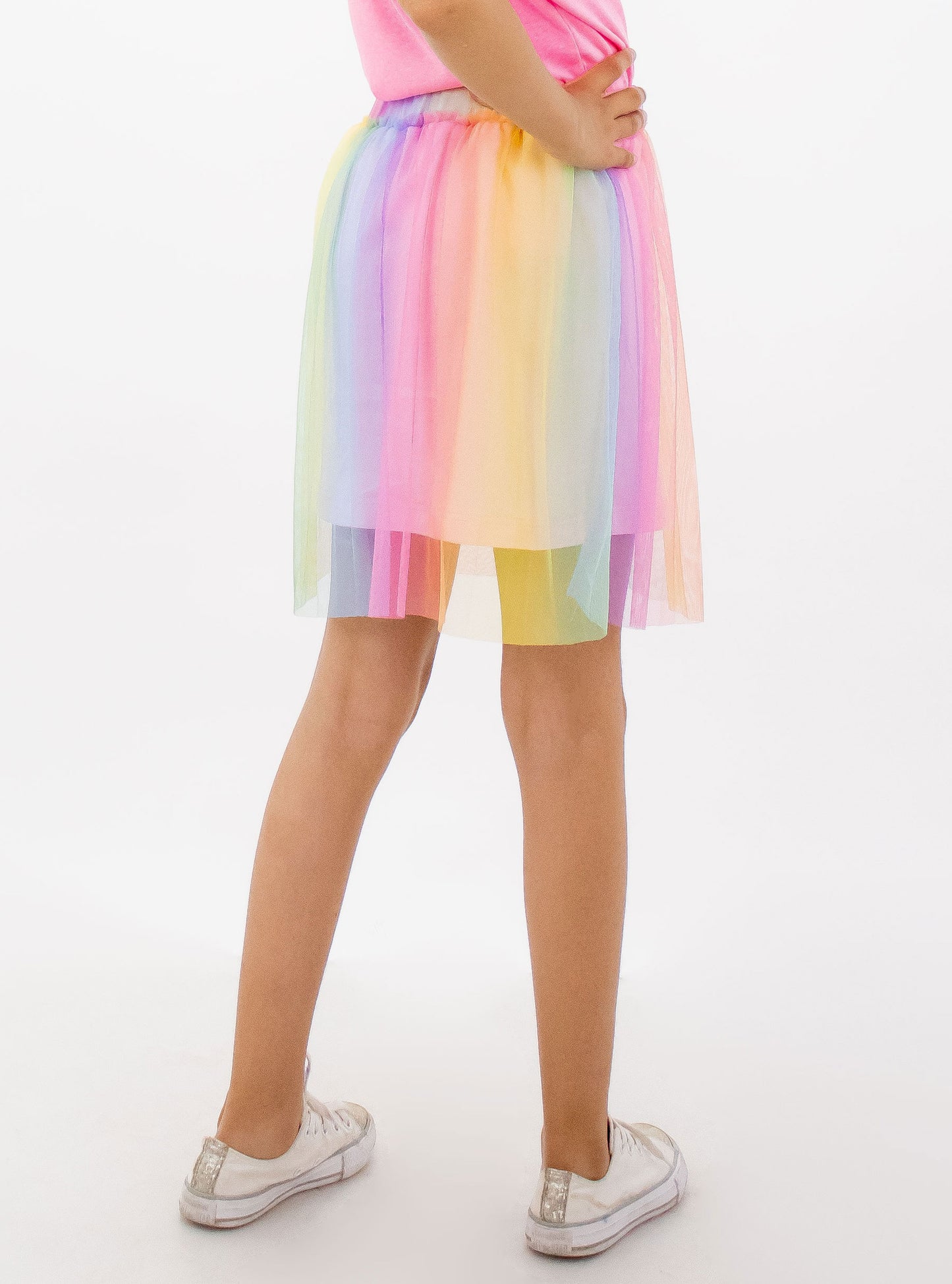 Falda de tul multicolor