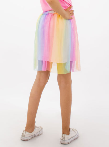 Falda de tul multicolor