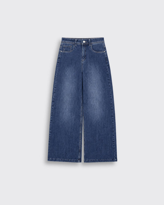 Jeans Wide-Tiro Medio
