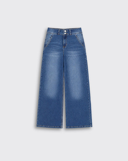 Jeans Wide-Tiro Alto