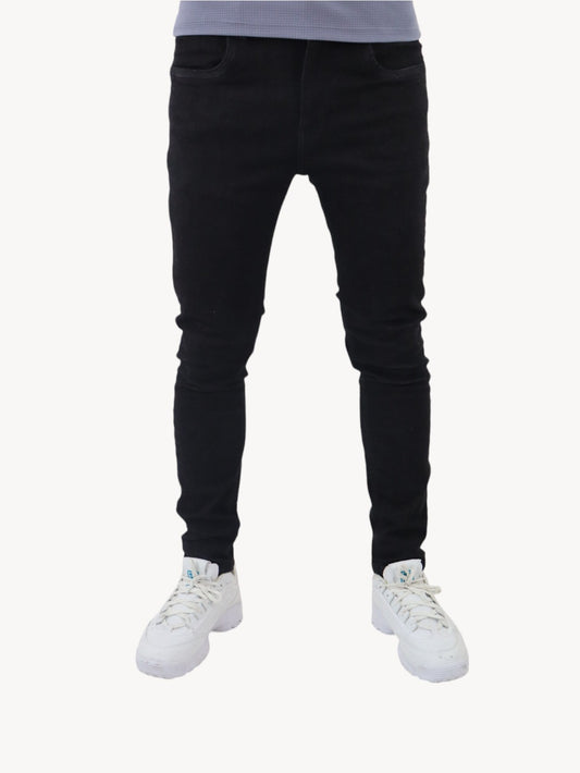 Jeans skinny negro jaspeado