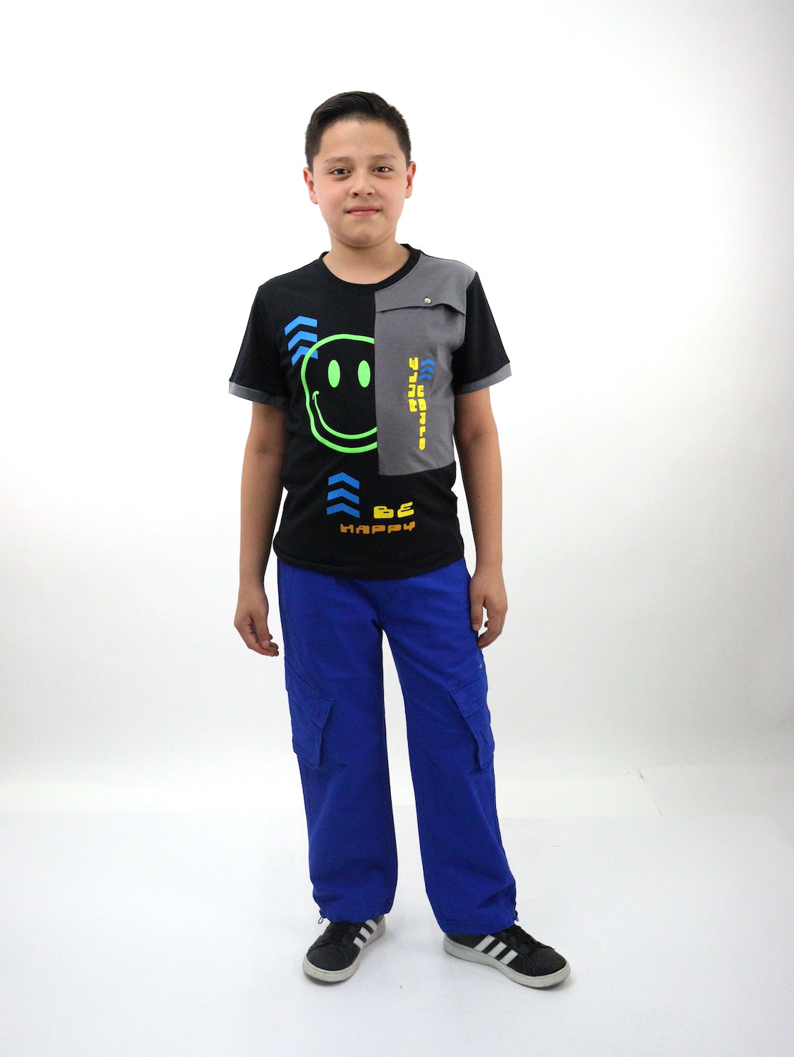 Pantalón parachute de color azul