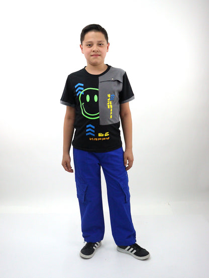 Pantalón parachute de color azul