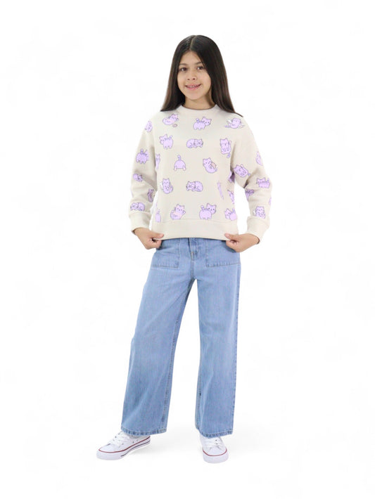 Sudadera con estampado de gatos
