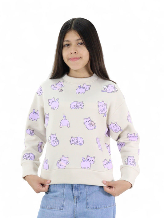 Sudadera con estampado de gatos