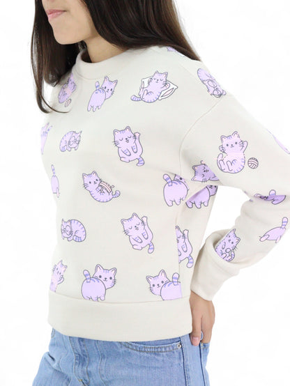 Sudadera con estampado de gatos