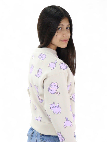 Sudadera con estampado de gatos