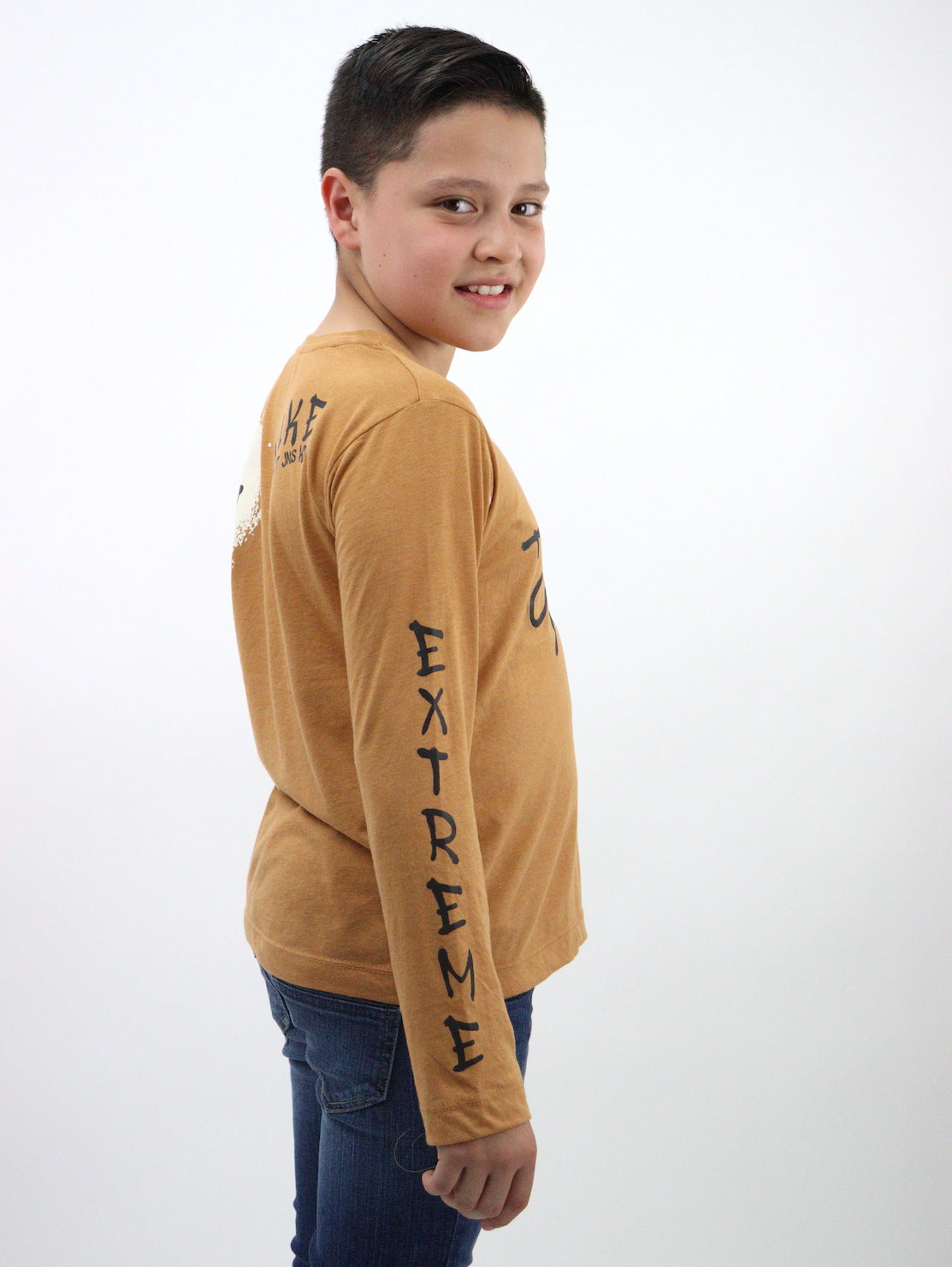Playera smiley manga larga de color khaki