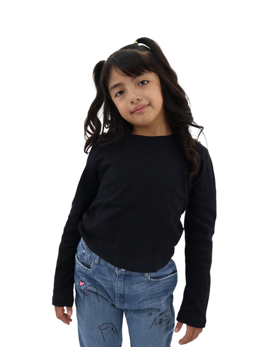 Playera cuello redondo color negro
