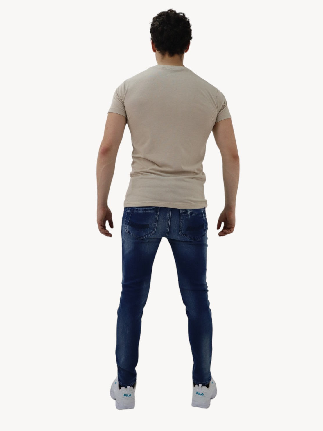 Jeans skinny azul oscuro con destrucción