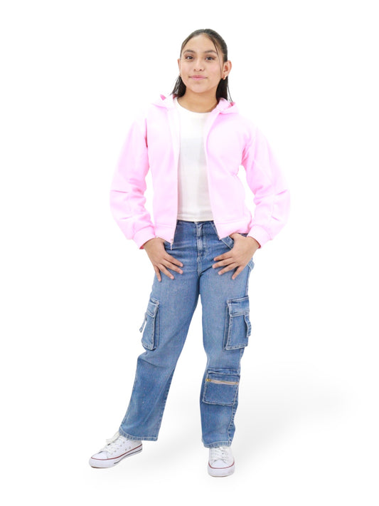 Jeans Baggy Cargo-Tela Brillosa