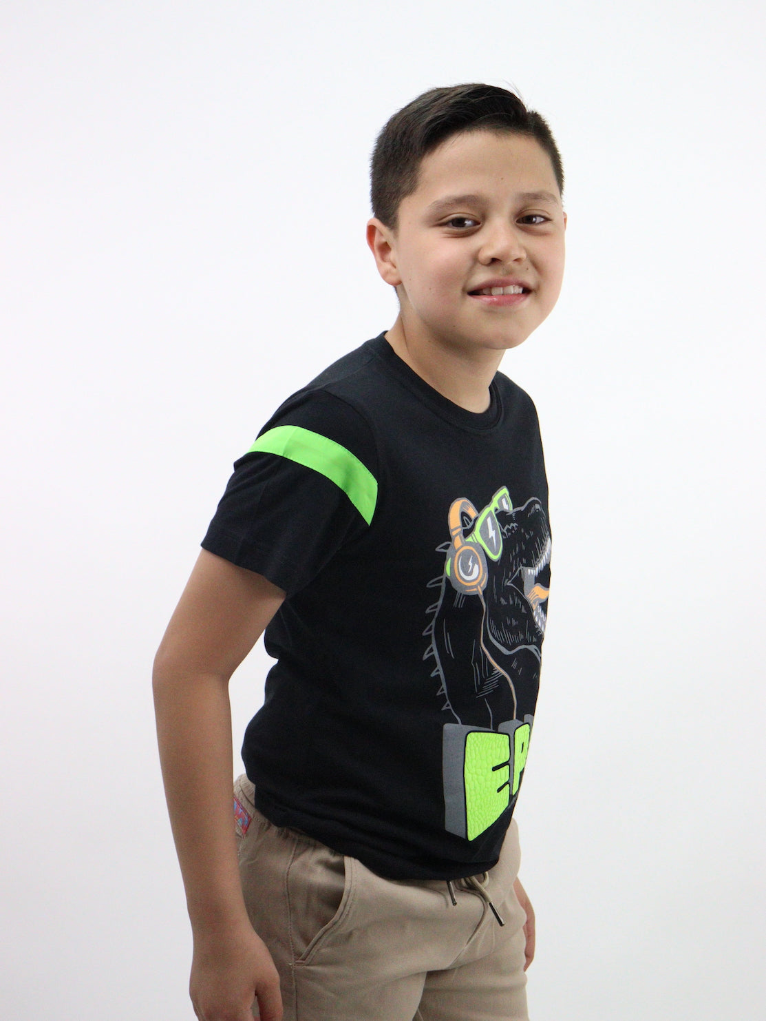 Playera manga corta con estampado de dinosaurio