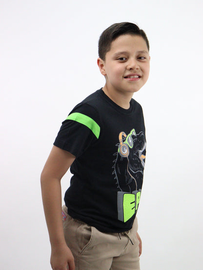 Playera manga corta con estampado de dinosaurio