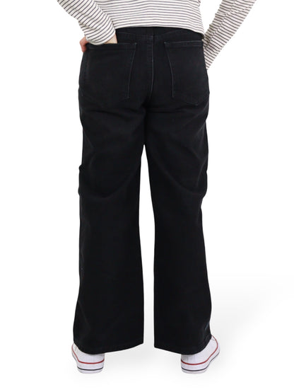 Jeans Wide Leg Con Pedrería