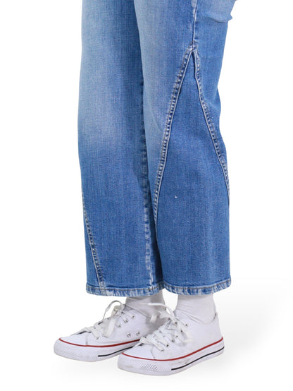 Jeans Wide Leg Con Pedrería