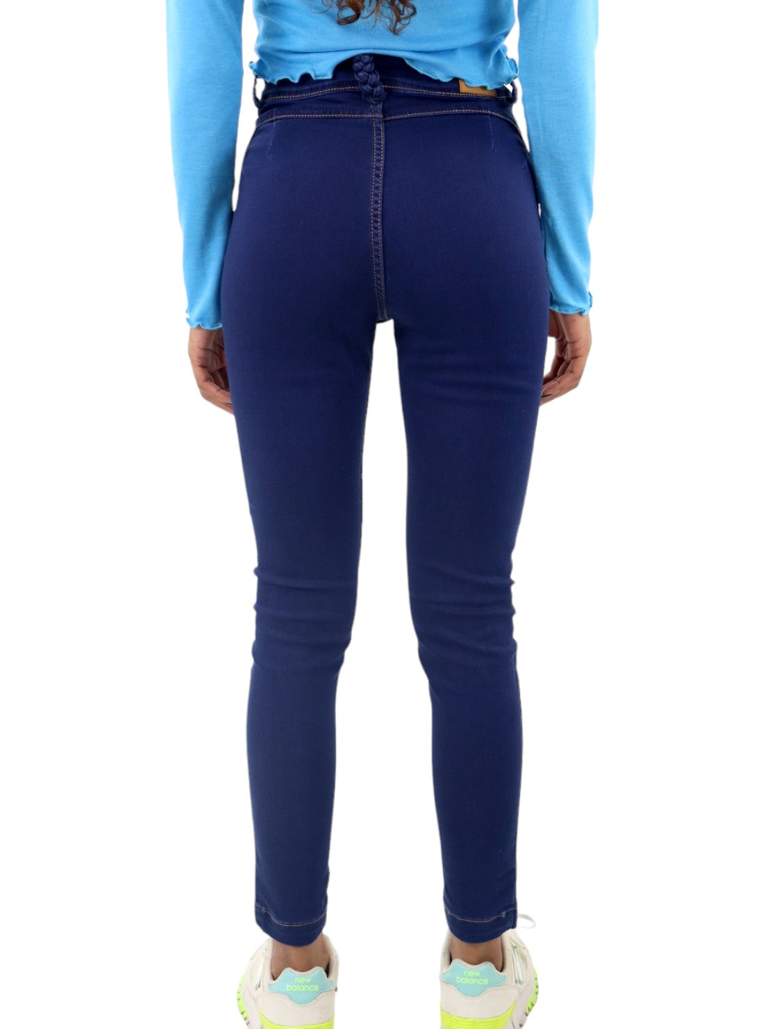 Jeans skinny tiro alto azul oscuro
