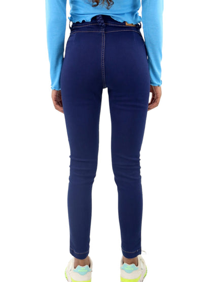 Jeans skinny tiro alto azul oscuro