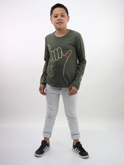 Jeans skinny gris claro con snow