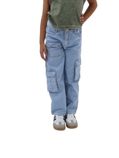 Jeans cargo azul claro