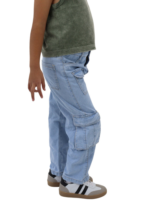 Jeans cargo azul claro