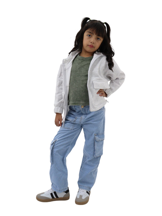 Jeans cargo azul claro