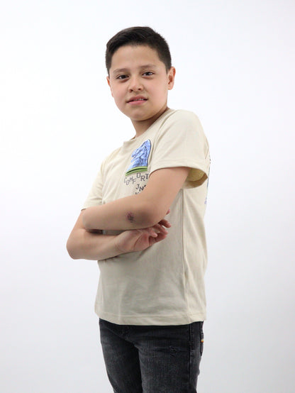 Playera manga corta con estampado de dinosaurio