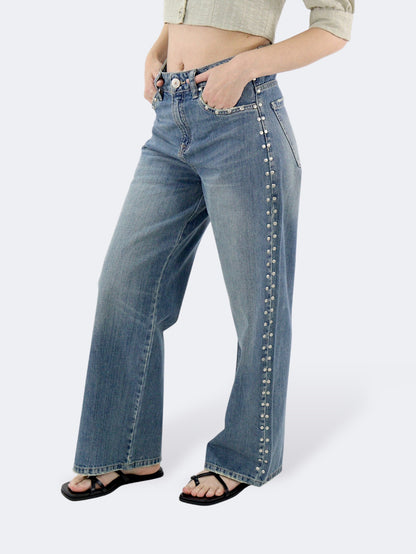 Jeans Wide Leg-Tiro Alto