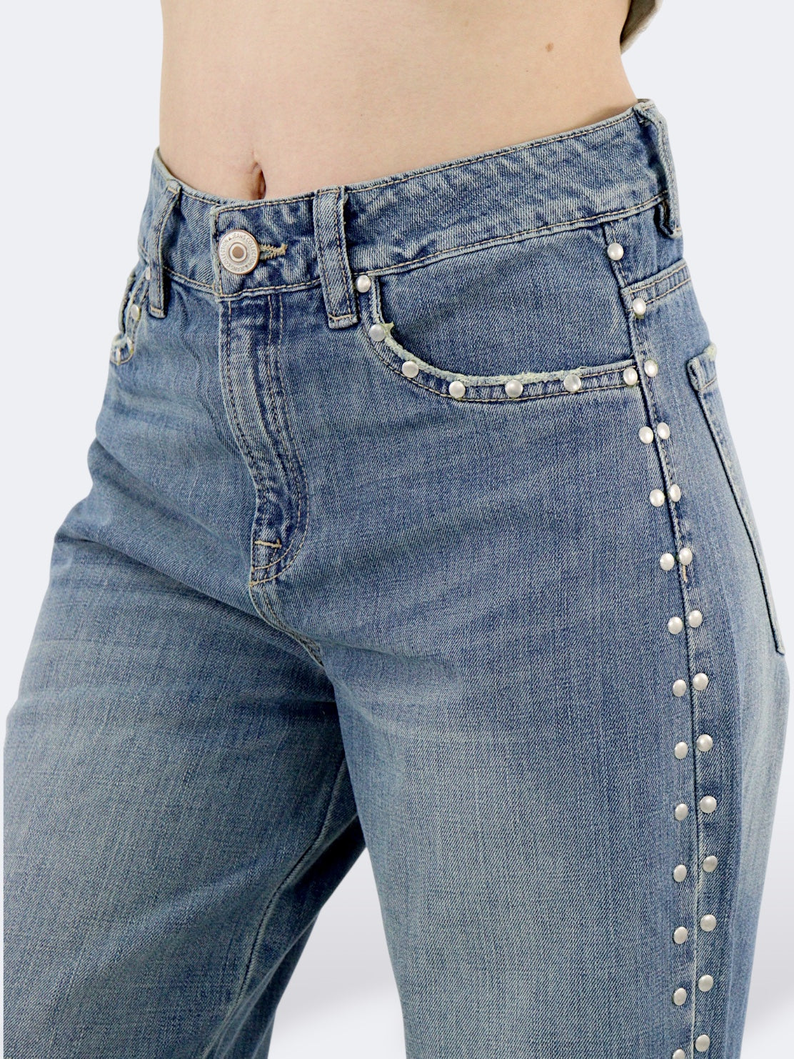 Jeans Wide Leg-Tiro Alto