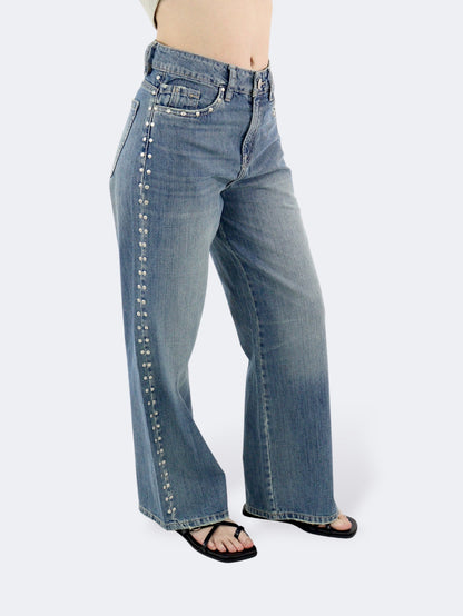 Jeans Wide Leg-Tiro Alto