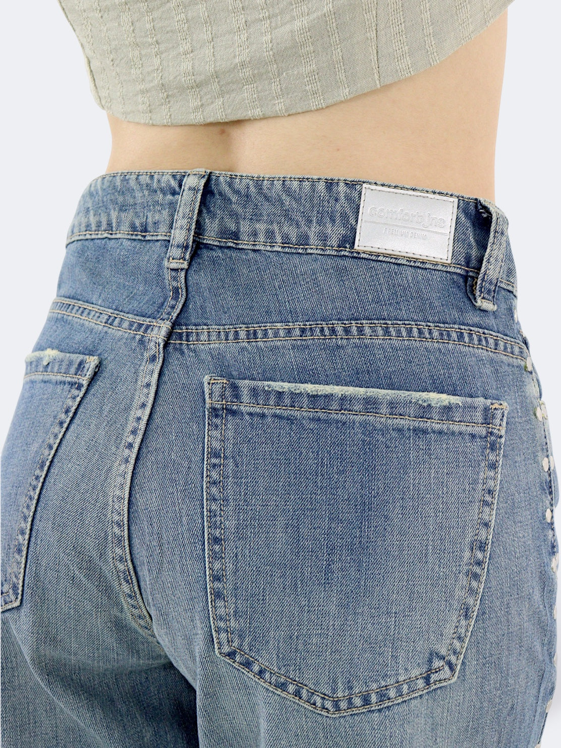 Jeans Wide Leg-Tiro Alto
