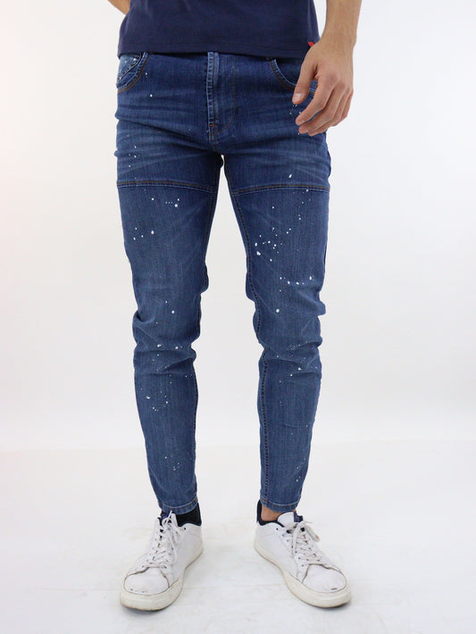 Jeans skinny de color azul oscuro con pigmento (base)