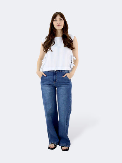 Jeans Wide-Tiro Alto
