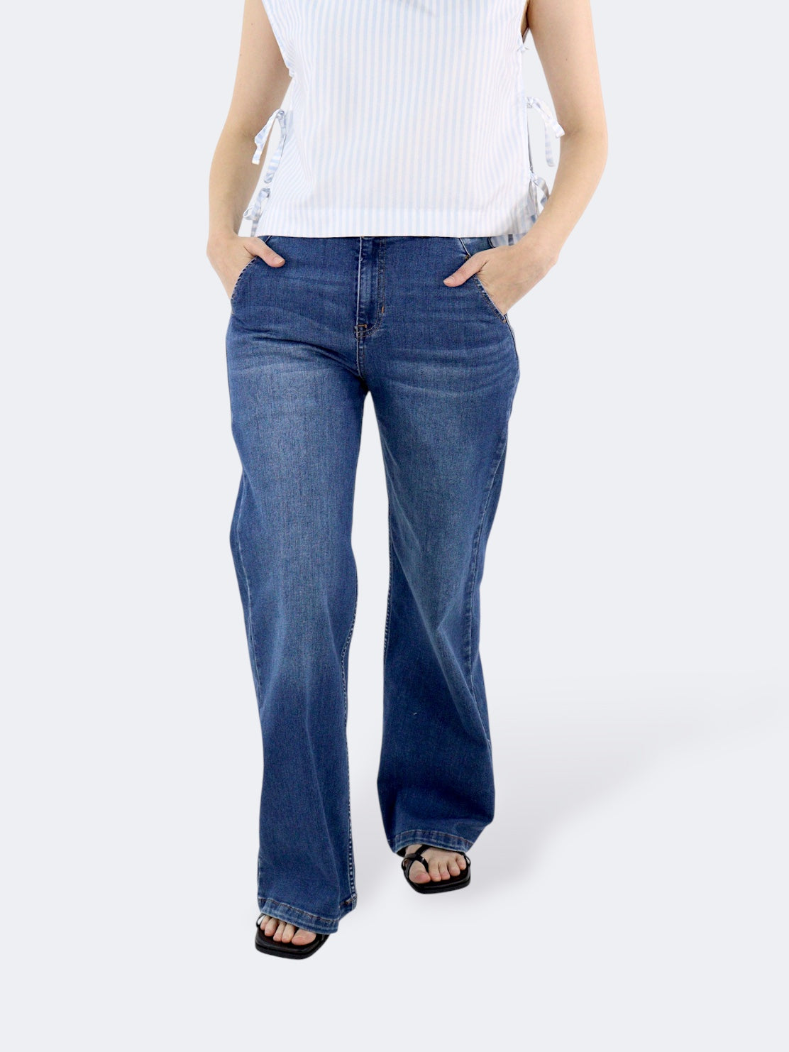 Jeans Wide-Tiro Alto
