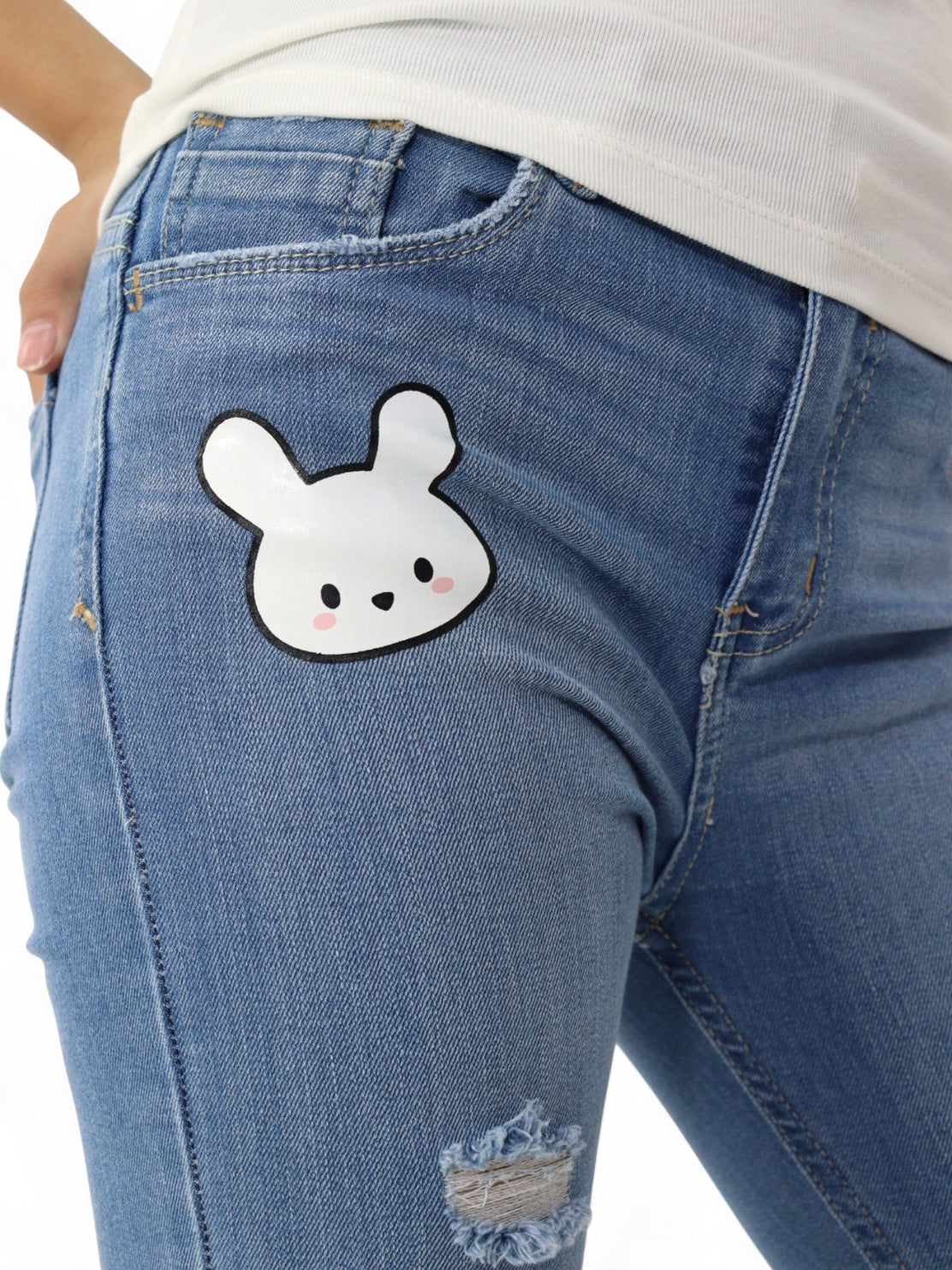 Jeans skinny con estampado