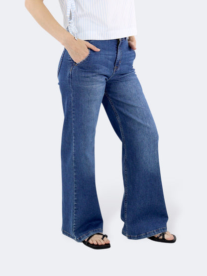 Jeans Wide-Tiro Alto