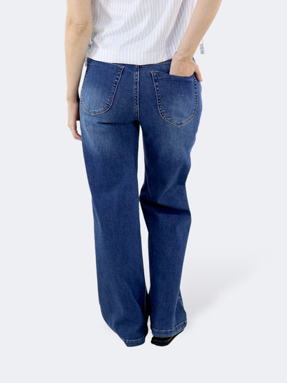 Jeans Wide-Tiro Alto