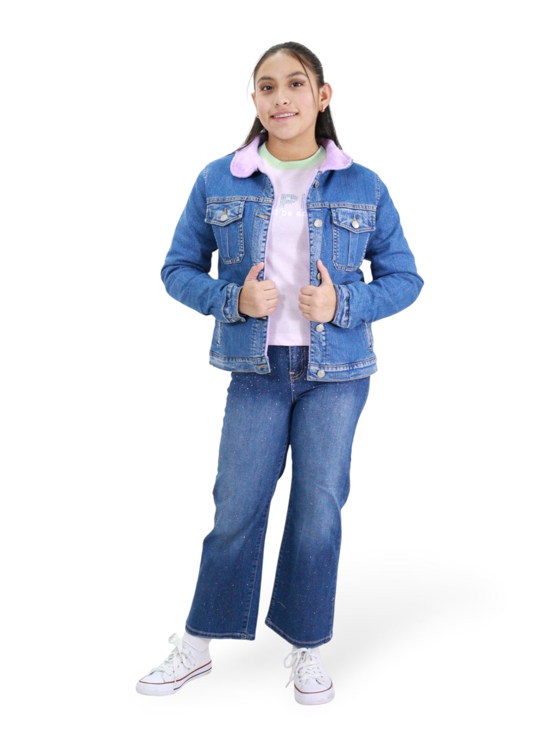 Jeans Wide Con Pedrería