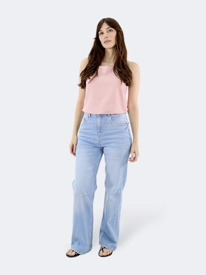 Jeans Wide Leg-Tiro Alto