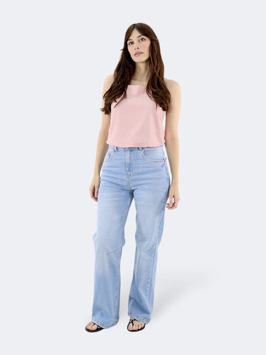 Jeans Wide Leg-Tiro Alto