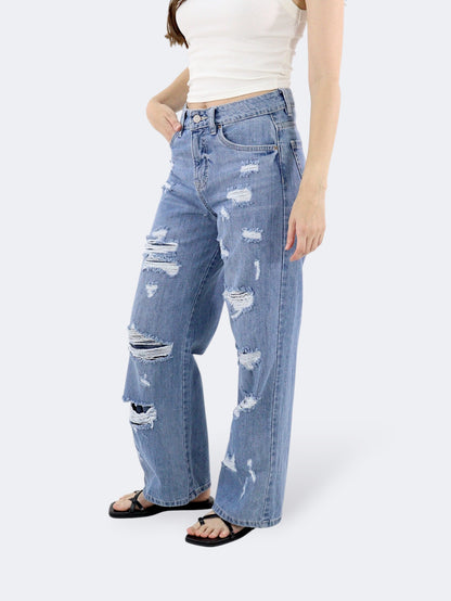 Jeans Wide Leg-Tiro Alto