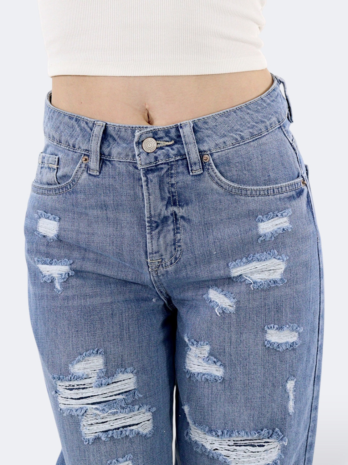 Jeans Wide Leg-Tiro Alto