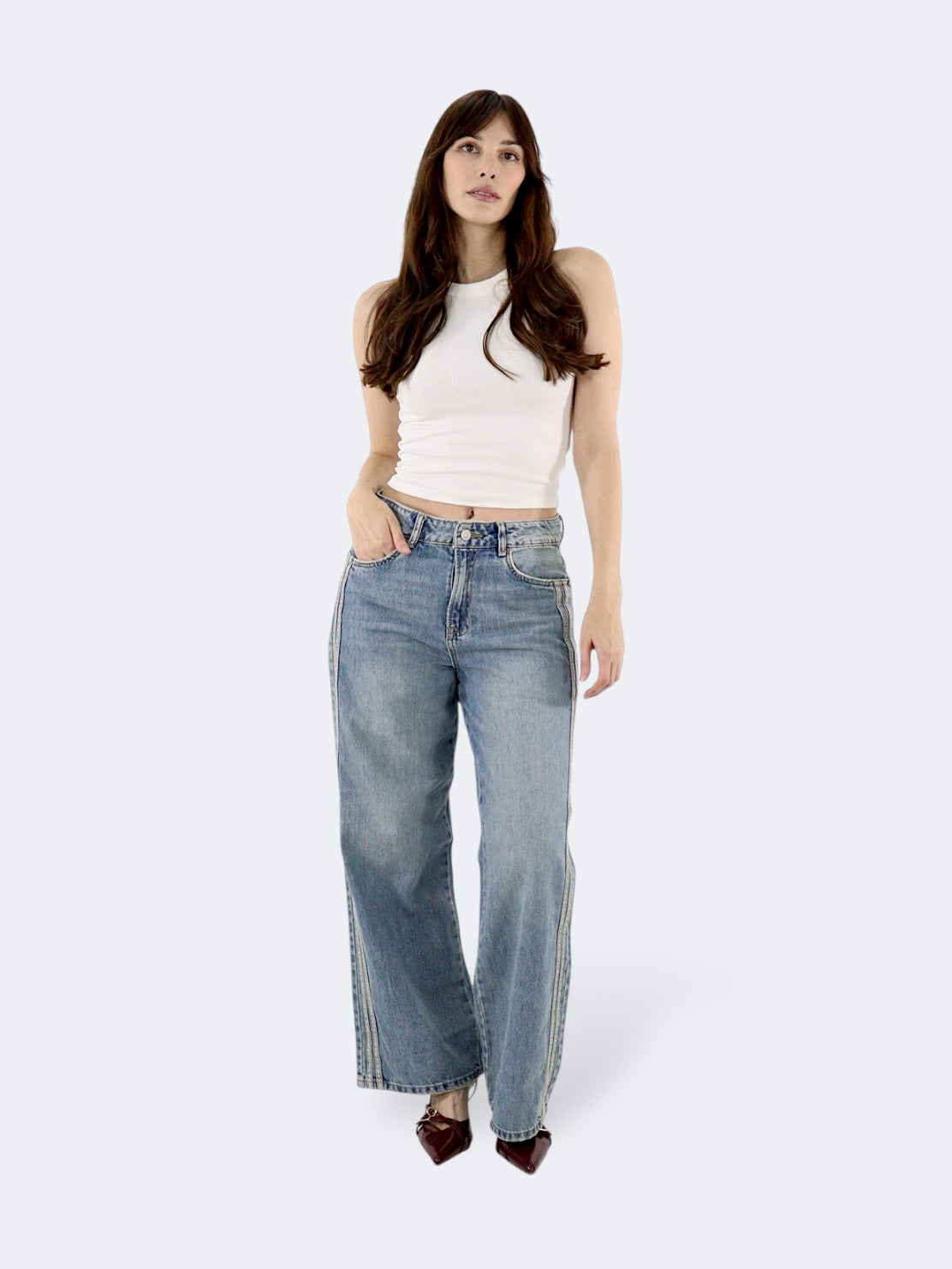 Jeans Wide-Tiro Alto