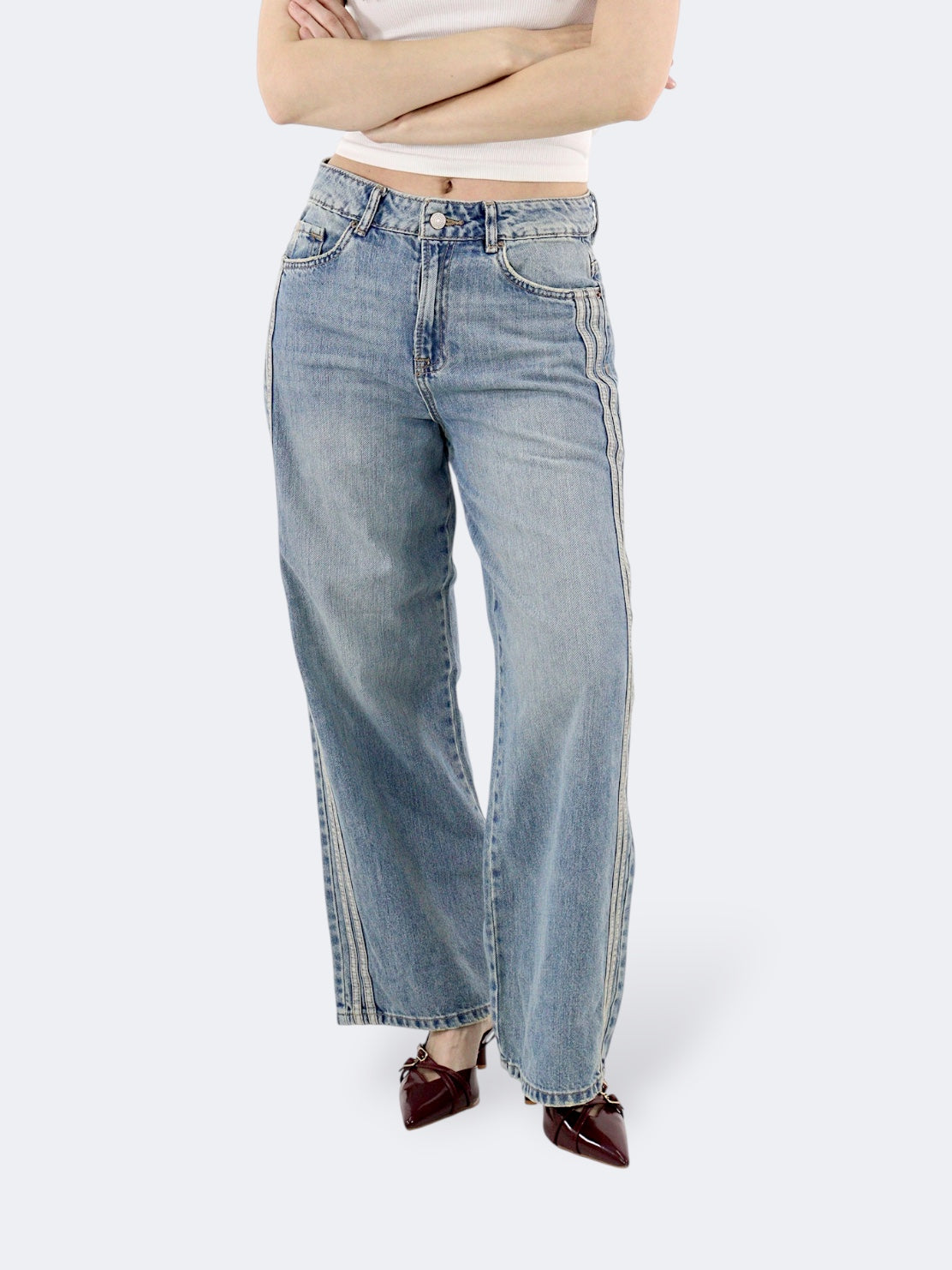 Jeans Wide-Tiro Alto