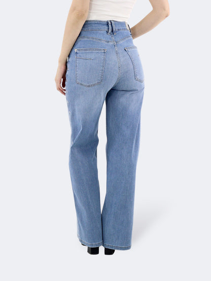 Jeans Wid Leg-Tiro Alto