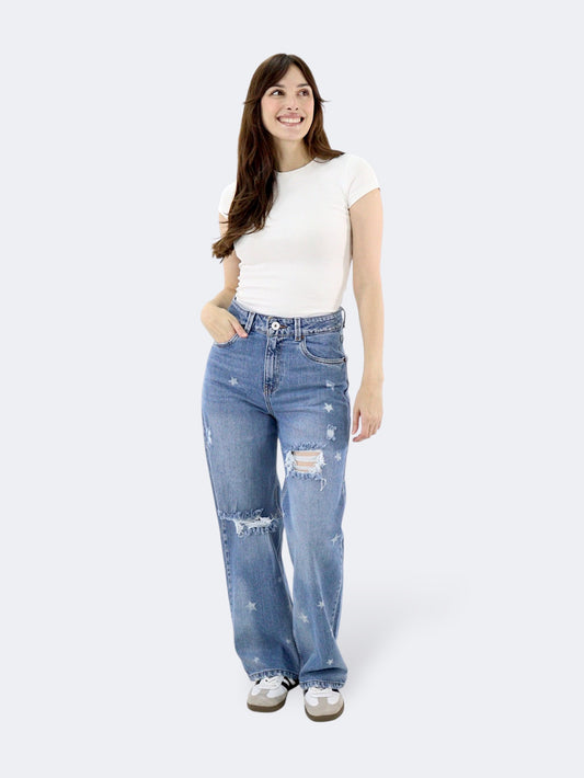 Jeans Baggy-Tiro Alto