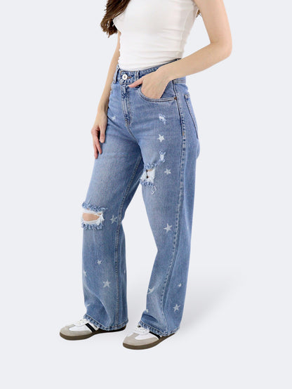 Jeans Baggy-Tiro Alto