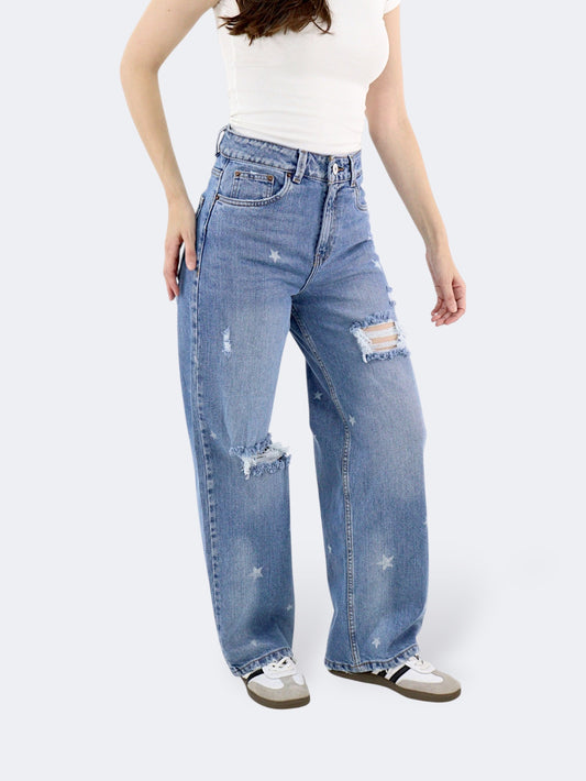 Jeans Baggy-Tiro Alto