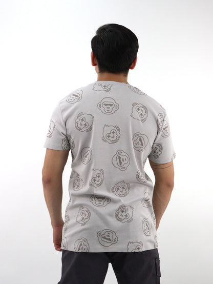 Playera manga corta con estampado monkey