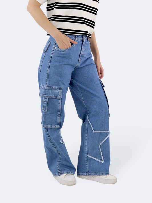 Jeans Wide Leg Cargo